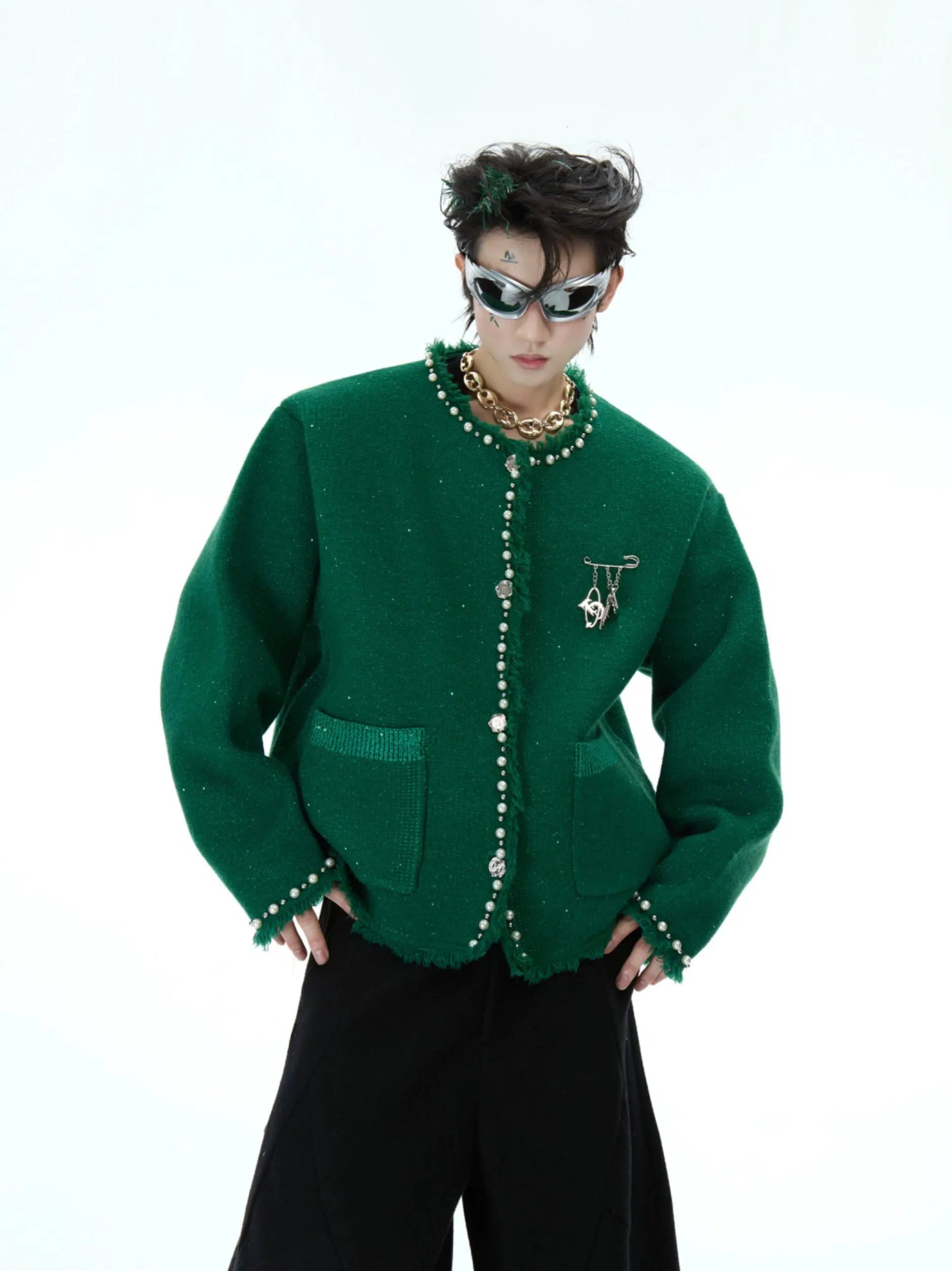 Pearl Embellished Knit Cardigan