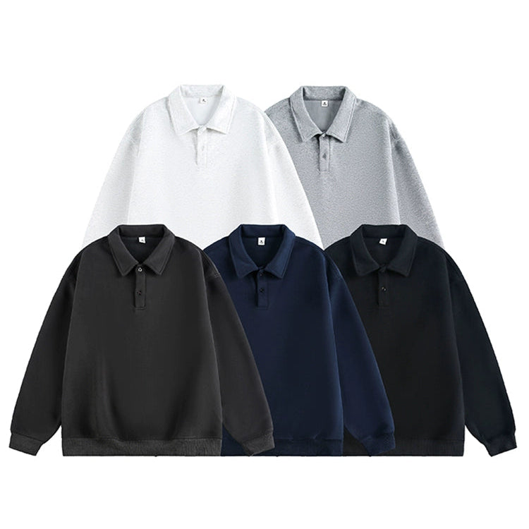 Long-Sleeve Polo Sweatshirt
