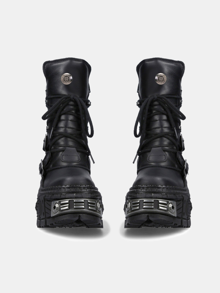 Bottes de moto à cheville à plateforme chunky 