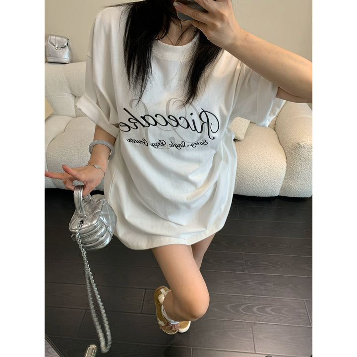 Embroidered Cotton Short Sleeve Turtleneck
