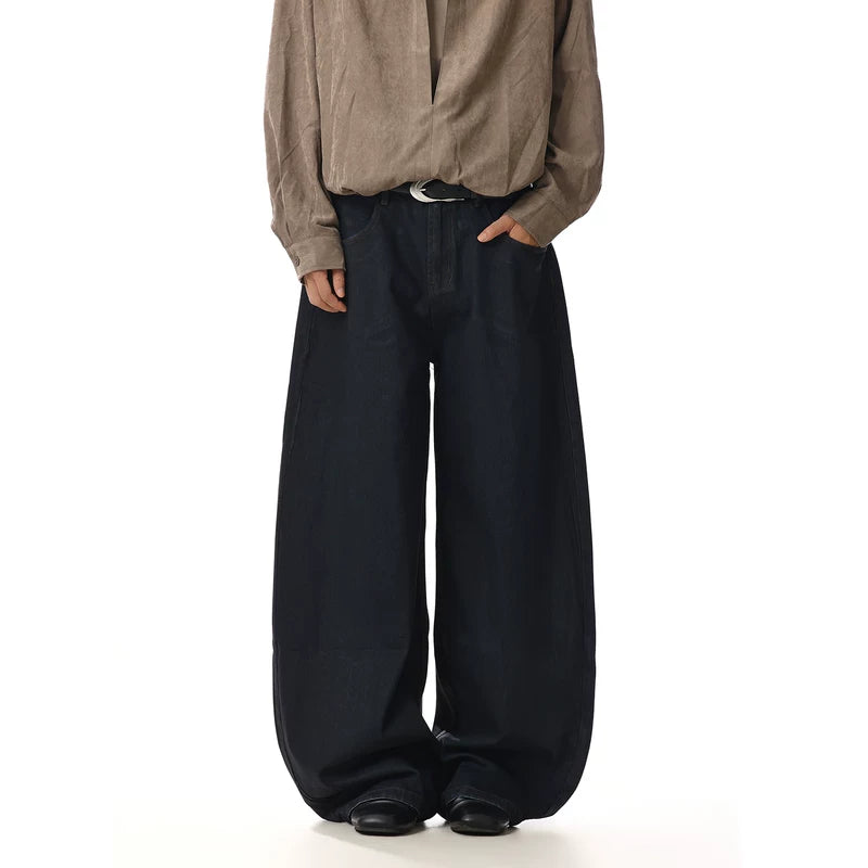 Pantalons en denim déchirés à jambe large rétro 