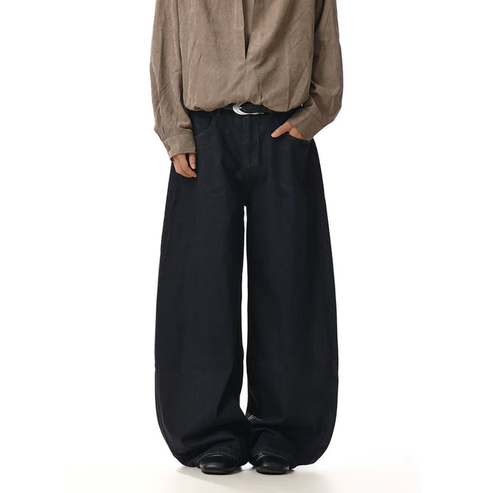 Pantalons en denim déchirés à jambe large rétro 