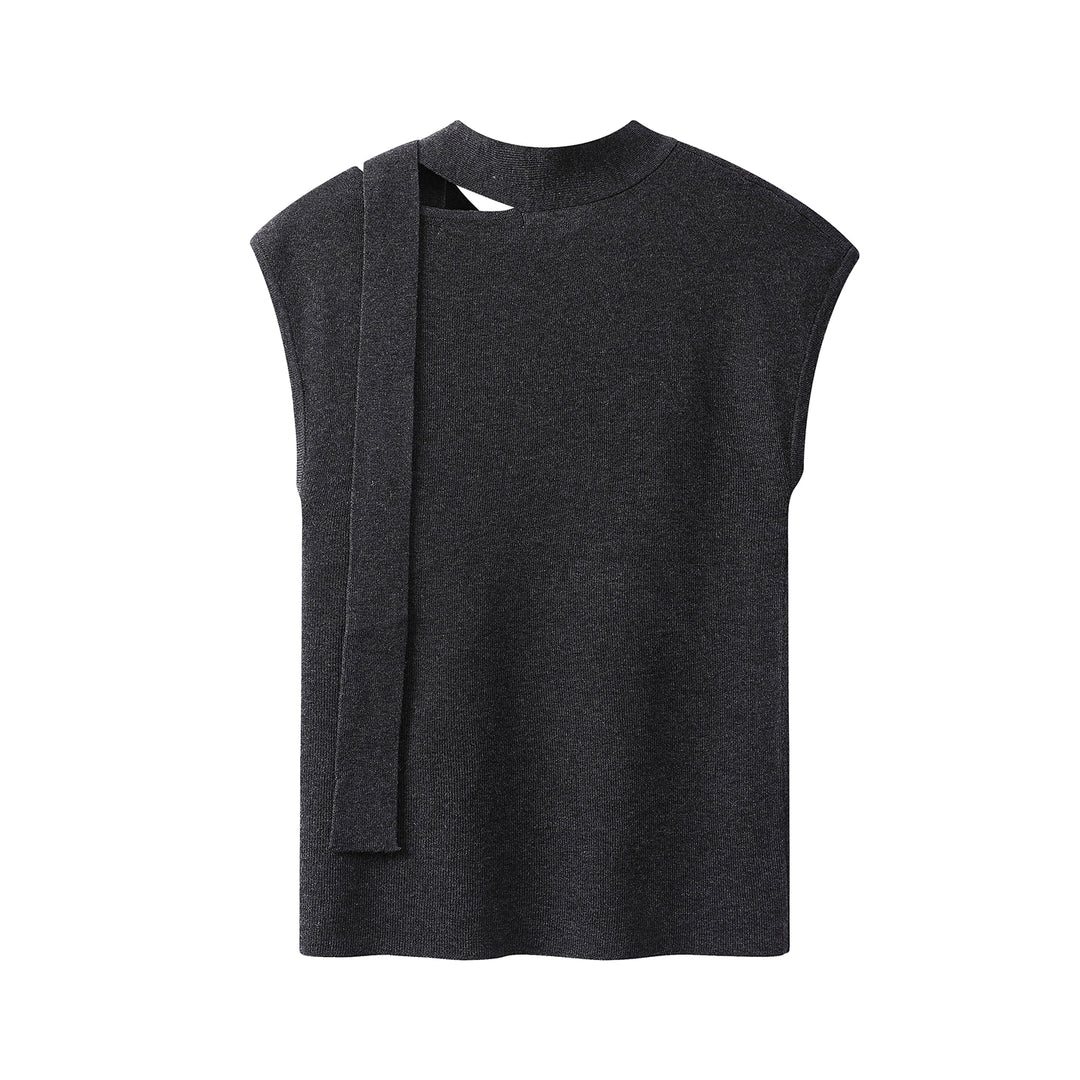 Strick ärmelloses Slim Fit Kurzoberteil 