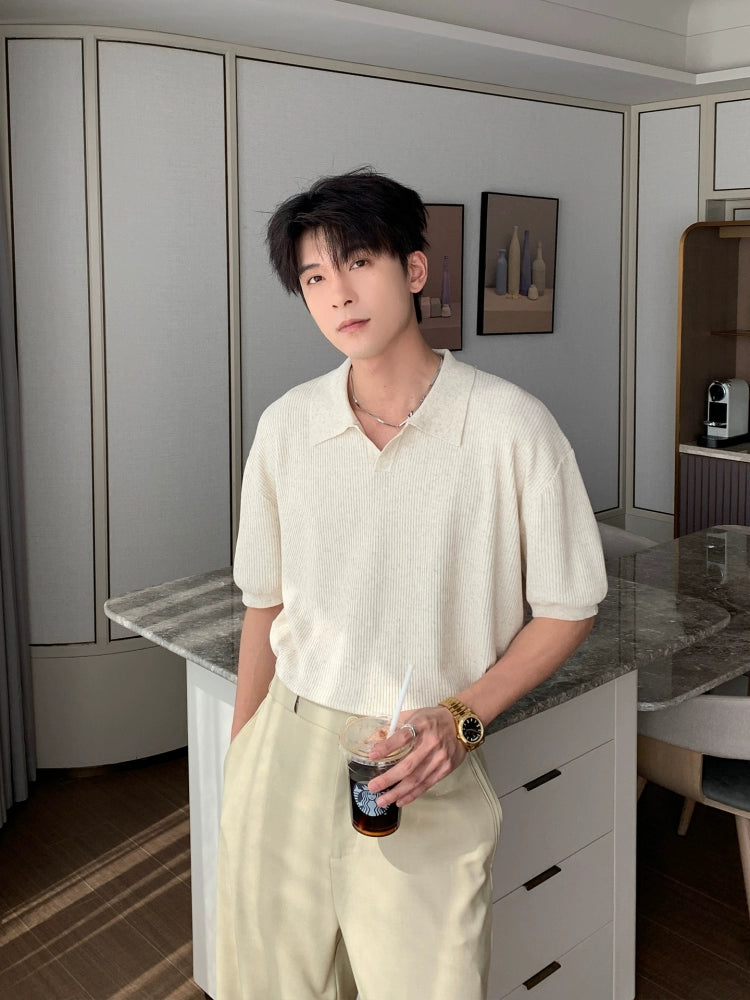 Tencel Lyocell Linen Short Sleeve Polo Shirt