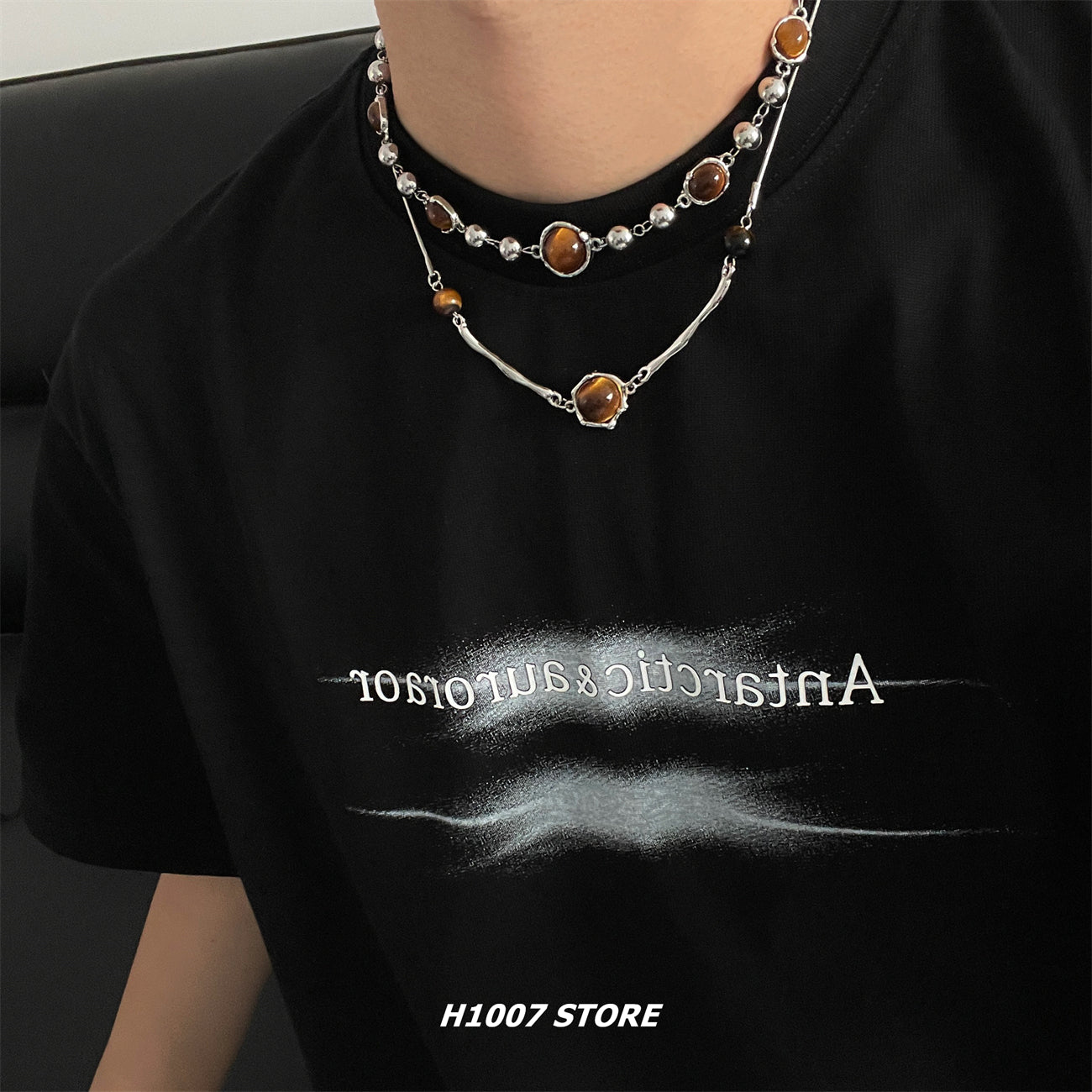 Tiger Eye Stone Vintage Necklace