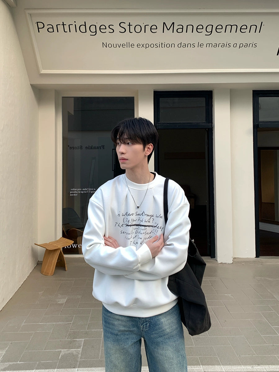 Loose Letter Print Sweatshirt
