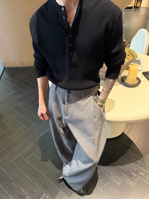 Pantalones de vestir de pierna ancha de cintura alta 