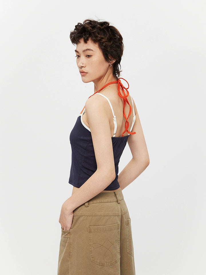 Slim Fit Two-Piece Halter Neck Camisole