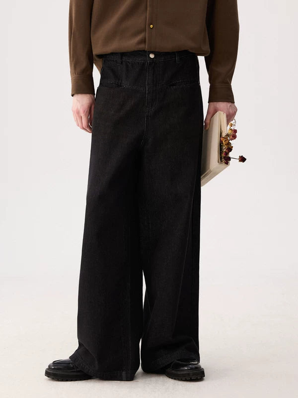Wide Leg Raw Denim Jeans