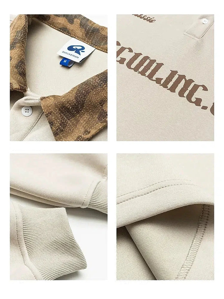 College Style Lapel Sweatshirt