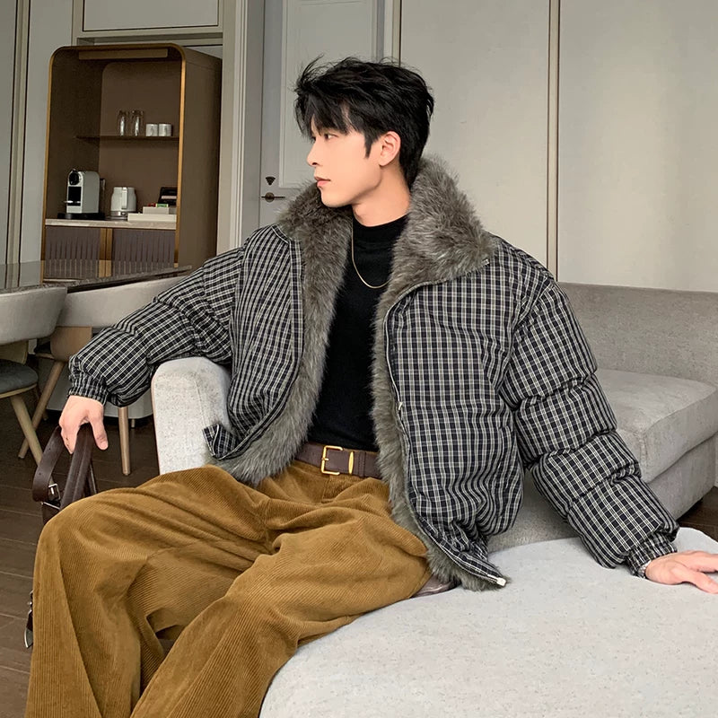 جاكيت فضفاض معزول بغطاء رأس بنقشة هوندستوث 