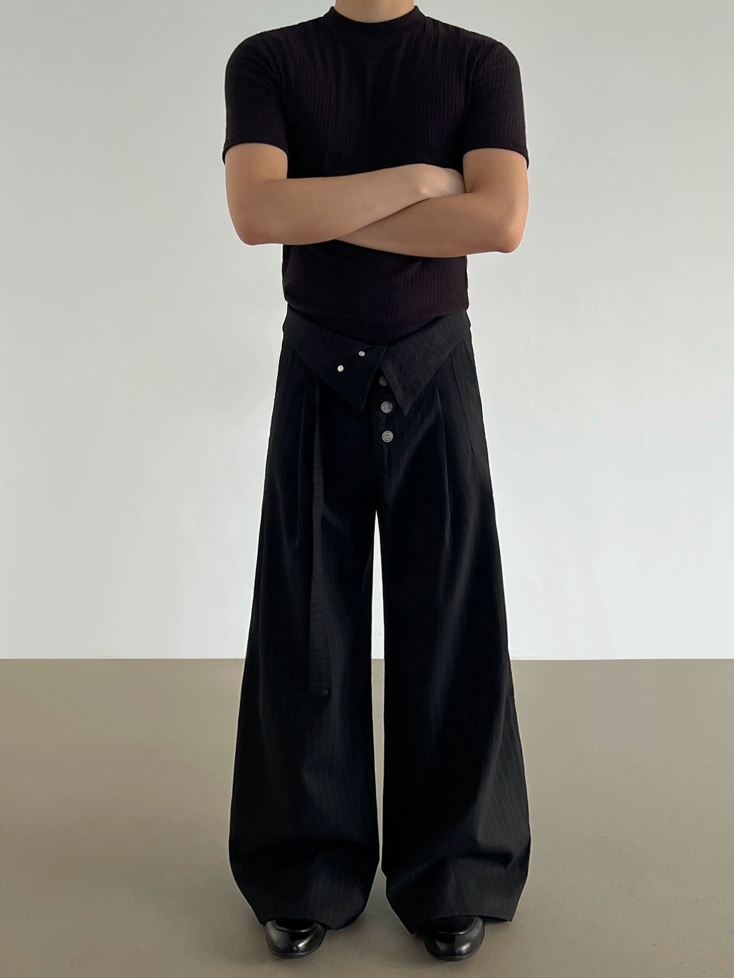Pleated High Waist Wide Leg Pants