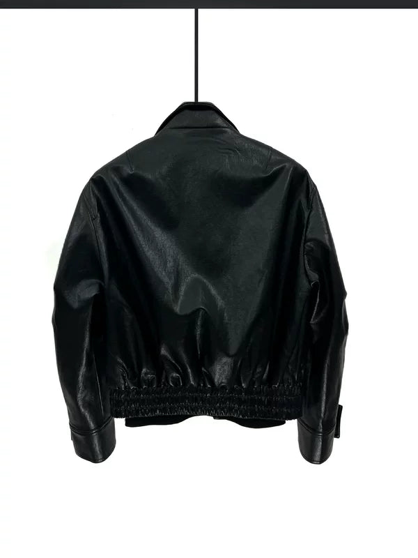 Куртка короткая на молнии из искусственной кожи для мотоцикла 