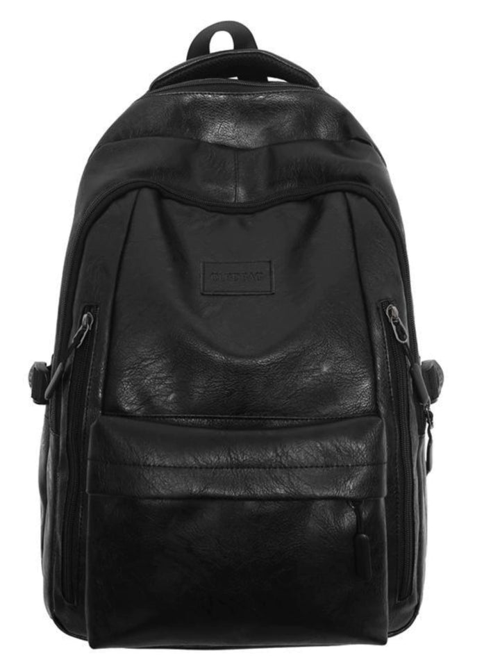 Black leather backpack