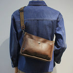 Adjustable Strap Leather Messenger Bag