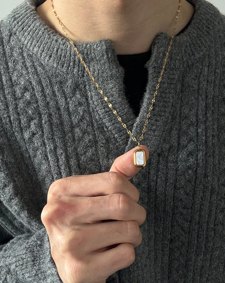 Shell Pendant Titanium Steel Necklace Chain