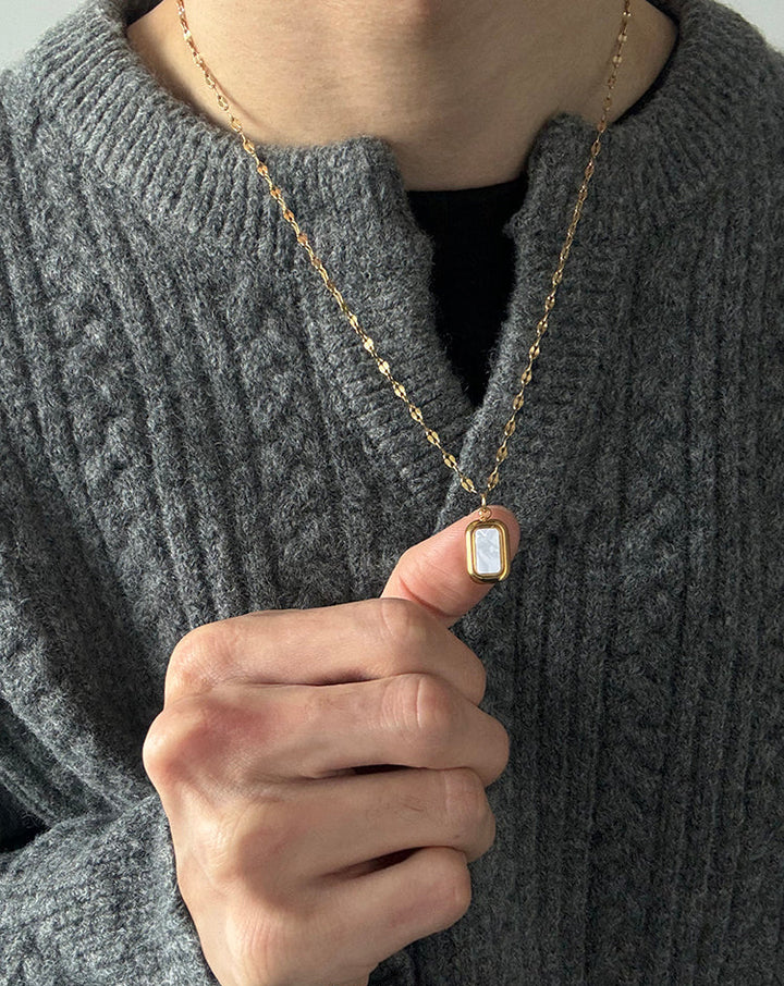 Shell Pendant Titanium Steel Necklace Chain
