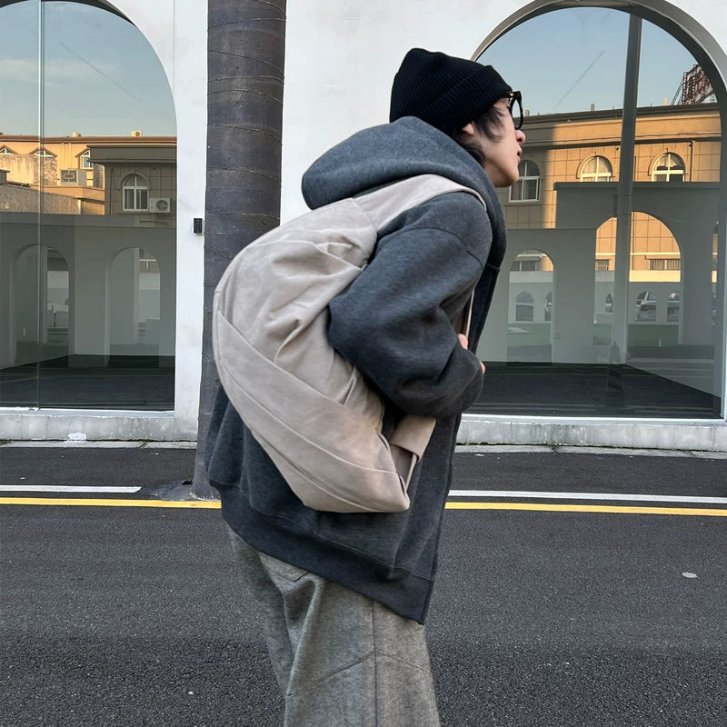 Canvas Crescent Crossbody Chest Bag