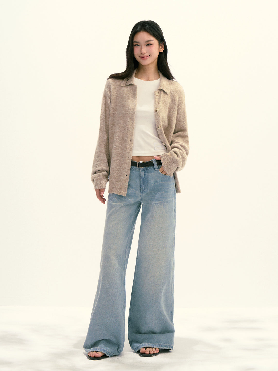 Knapp Front Strikket Cardigan 