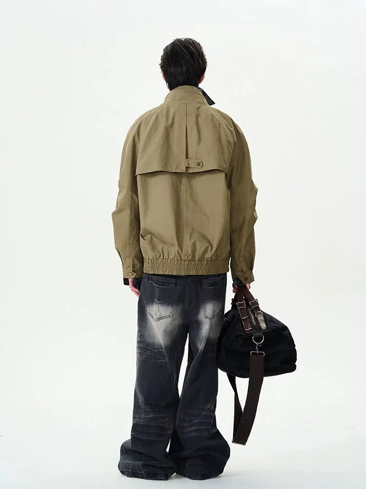 Velvet Workwear Stand Collar Jacket