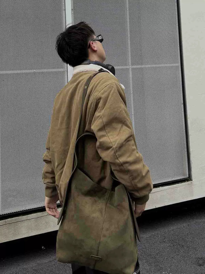 Suede Large-Capacity Crossbody Tote