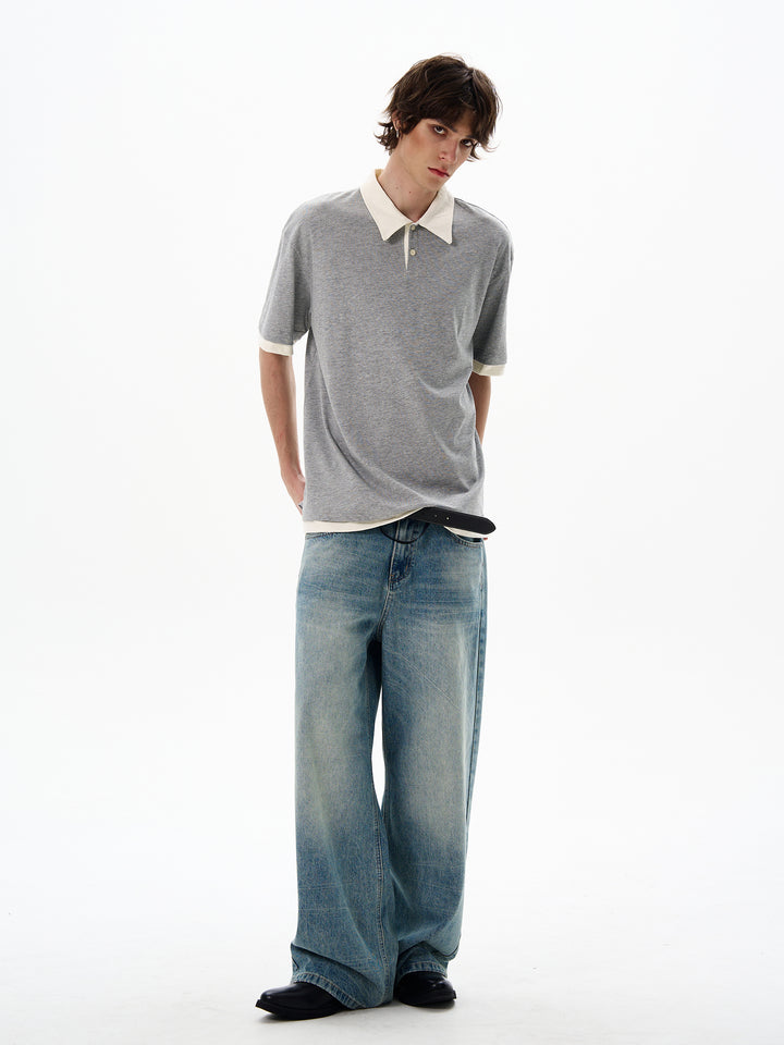 Blue Wide-Leg Jeans