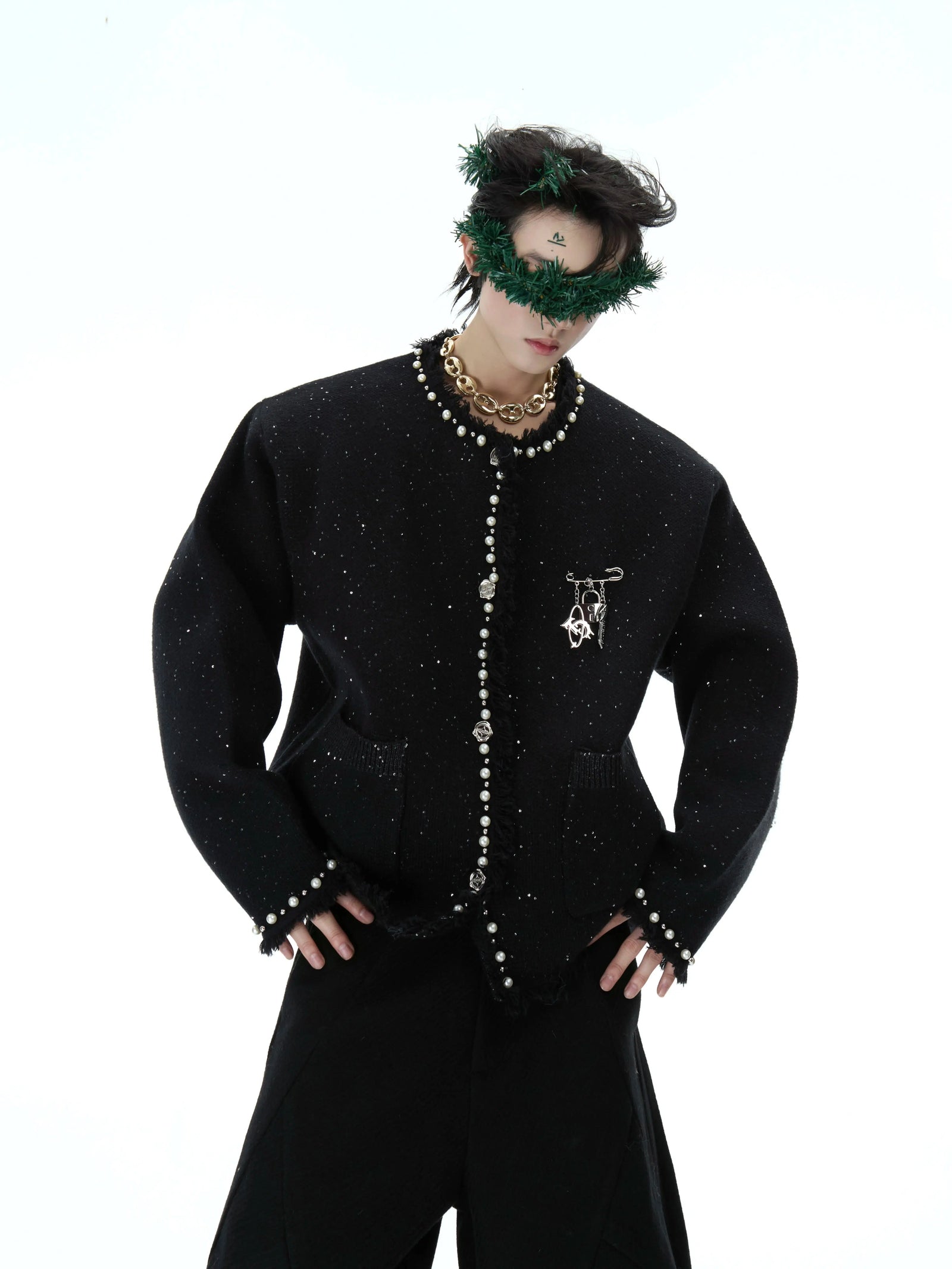 Pearl Embellished Knit Cardigan