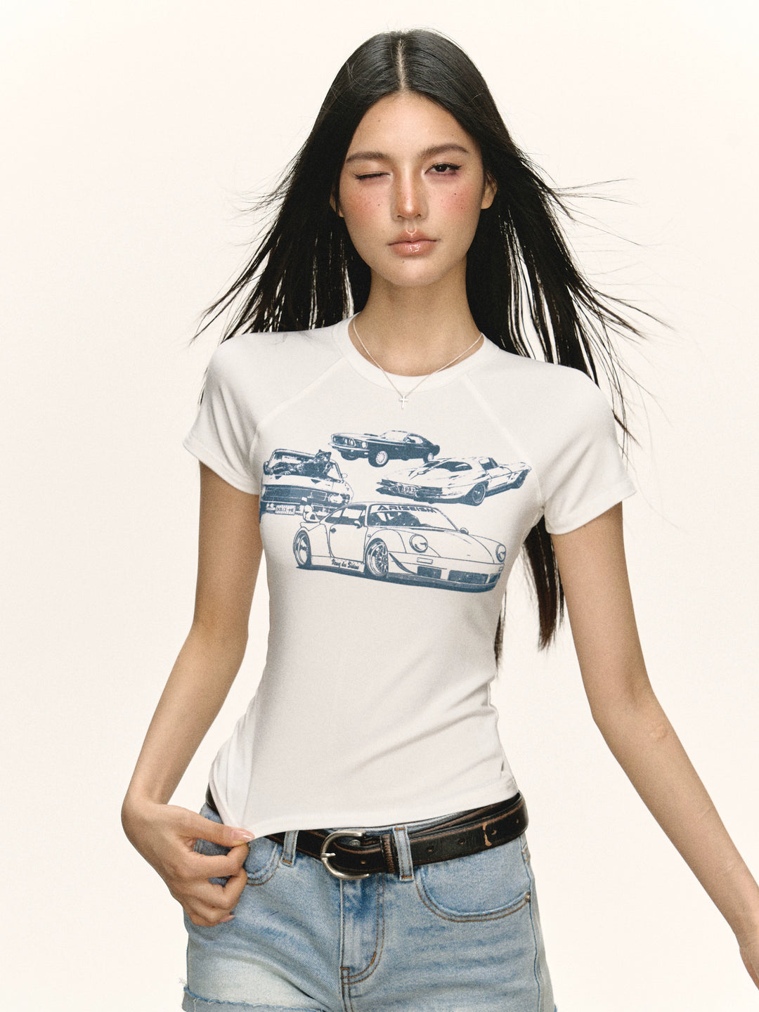 T-shirt ajusté à manches courtes avec graphique 