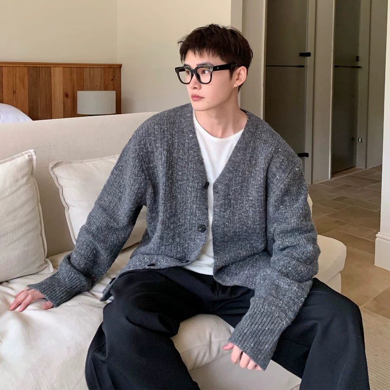 Wool V-Neck Jacquard Cardigan