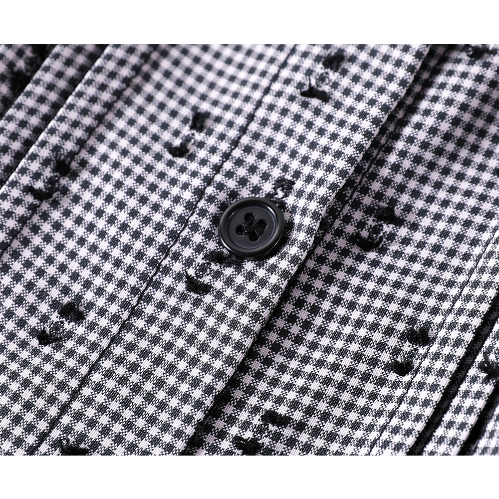 Chemise sans manches à boutons plissée en tartan 