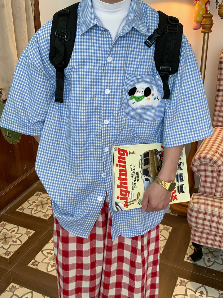 Plaid Short-Sleeve Shirt