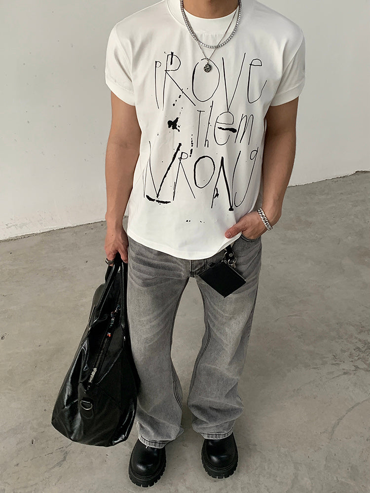 Boxy Inkjet Print Casual T-shirt