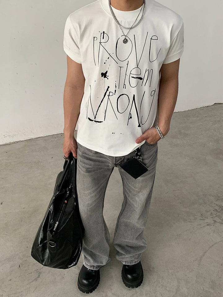 Boxy Inkjet Print Casual T-shirt