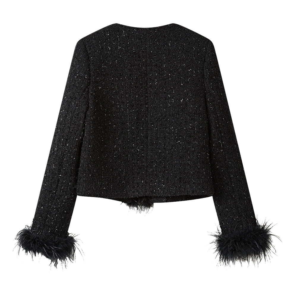 Unique Design Short Feathered Jacket