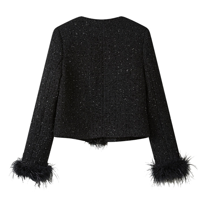 Unique Design Short Feathered Jacket
