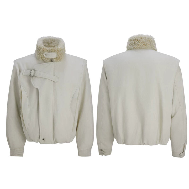 Stand Collar Fur Lined Winter Jacket
