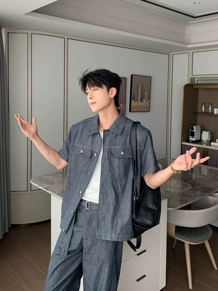 Casual Short Sleeve Shirt and Pants