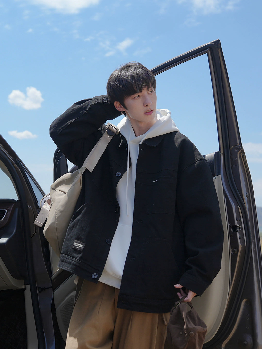 Multi-pocket Long-Sleeve Shirt Jacket