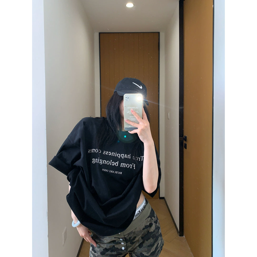 Letter Print Loose T-shirt