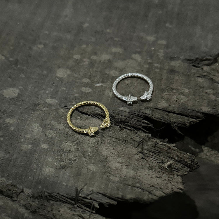 Sterling Silver Open-Ended Star Ring