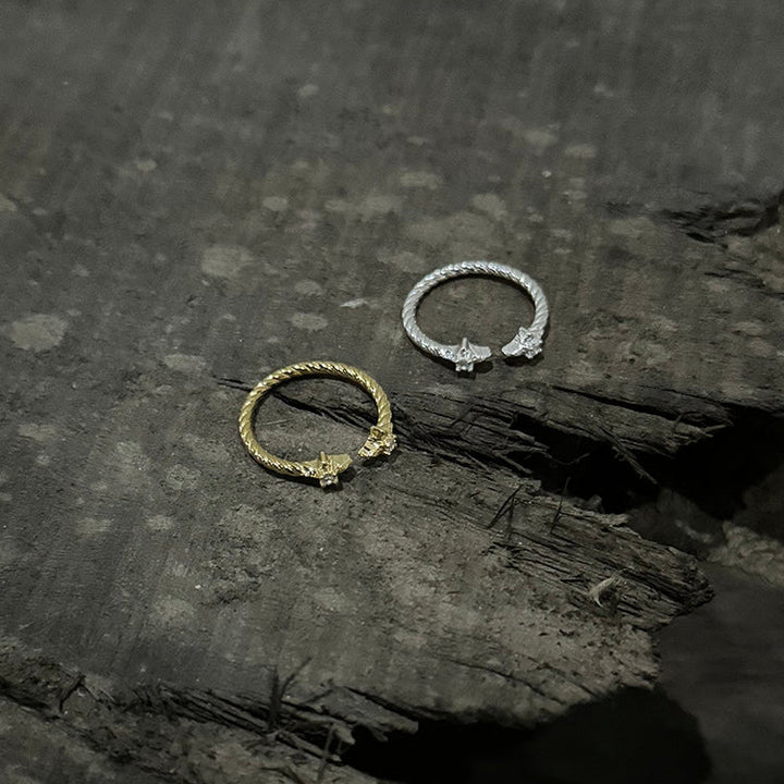 Sterling Silver Open-Ended Star Ring