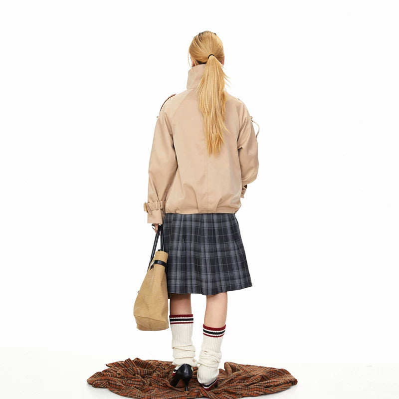 Irregular Stand Collar Double-Breasted Jacket 5