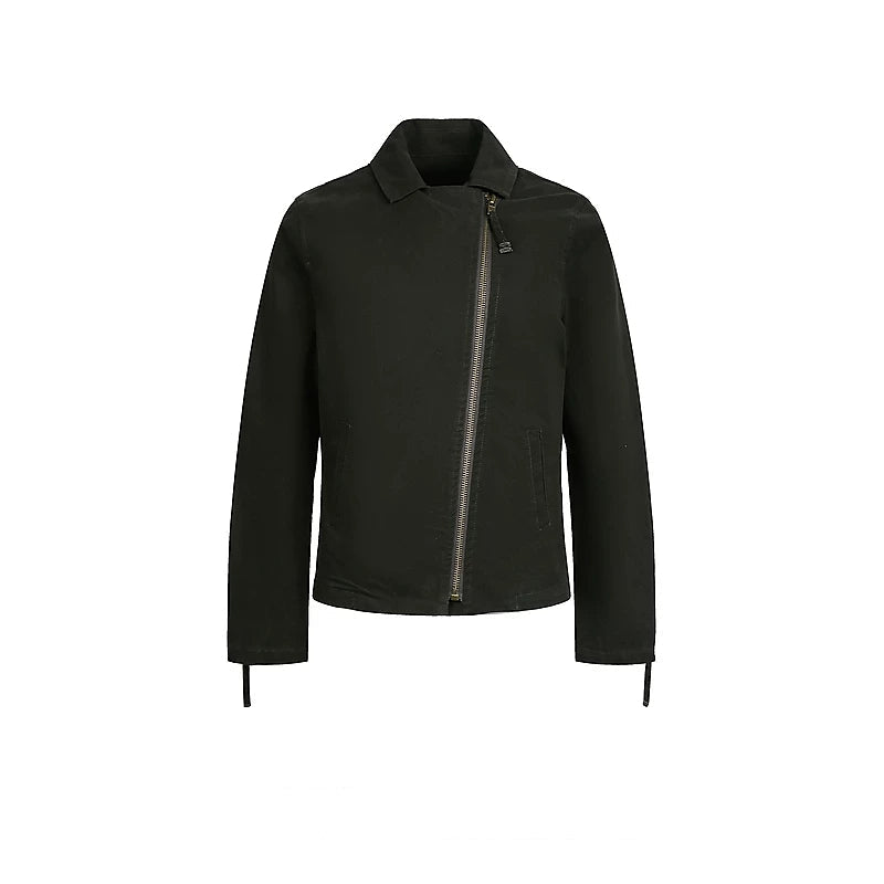 1627207:28335,6012894148610,1627207:28335,6012894148611,1627207:28335,6012894148612,1627207:28335,6012894148613,6012894148610,6012894148611,6012894148612,6012894148613, Irregular Zipper Short Work Jacket