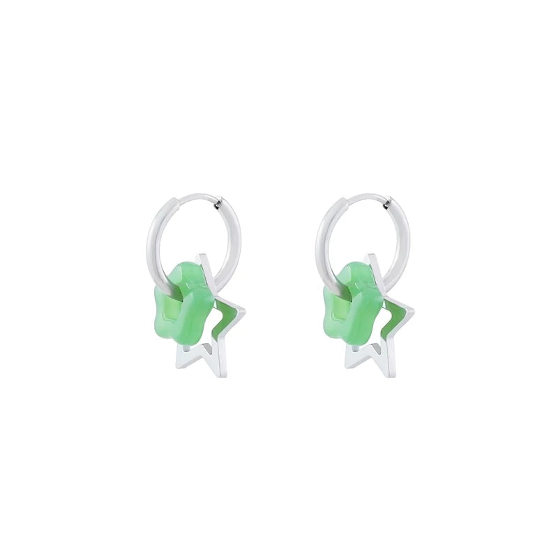 ,6160092591999, Jade Star Double Drop Hoop Earrings