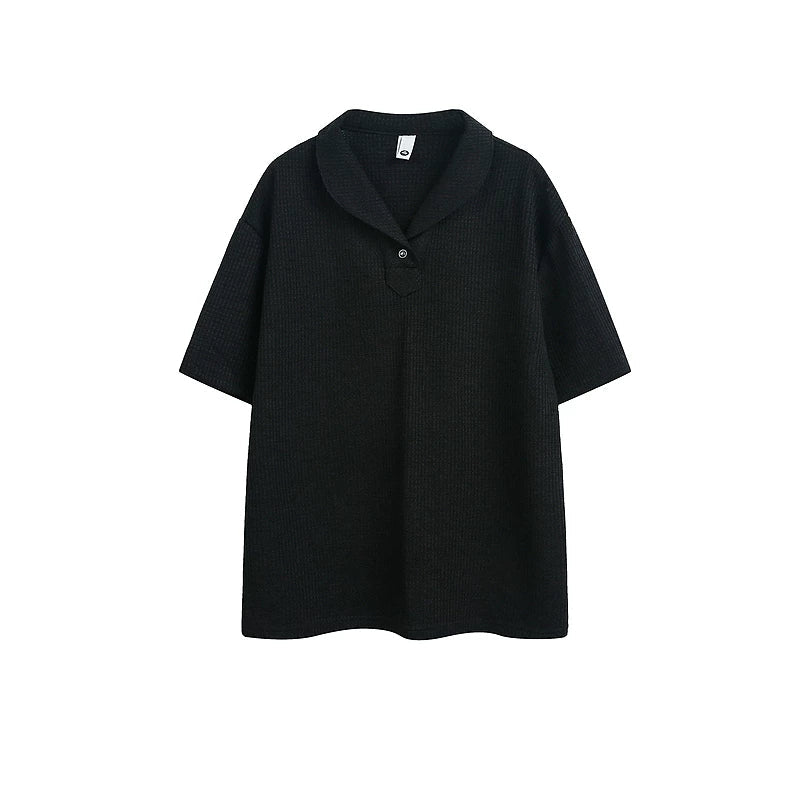 6189273387088,6189273387089,6189273387090,6189273387091, Knit Polo Collar Short-Sleeve T-Shirt
