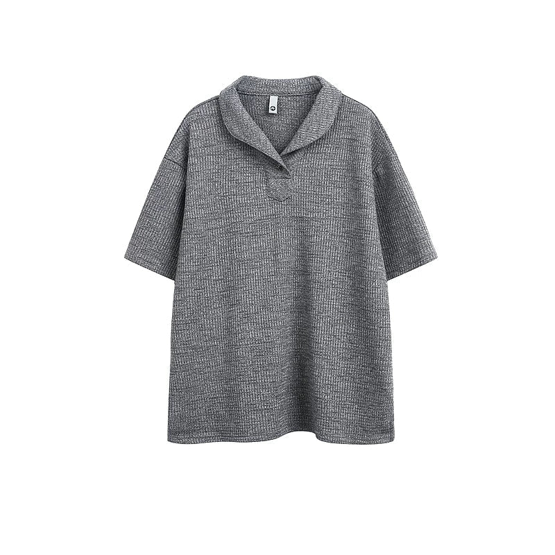 6189273387092,6189273387093,6189273387094,6189273387095, Knit Polo Collar Short-Sleeve T-Shirt