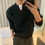 6179044842264,6179044842265,6179044842266, Knit Pullover Sweater with Contrast Trim