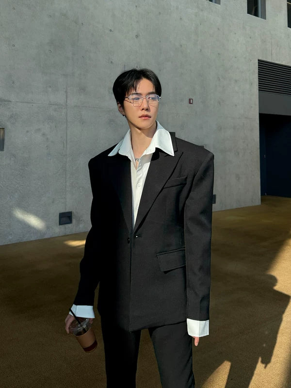 Korean Style Loose Fit Casual Suit Jacket 2