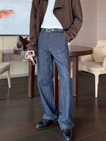 Korean Style Raw Denim Straight Leg Pants 5