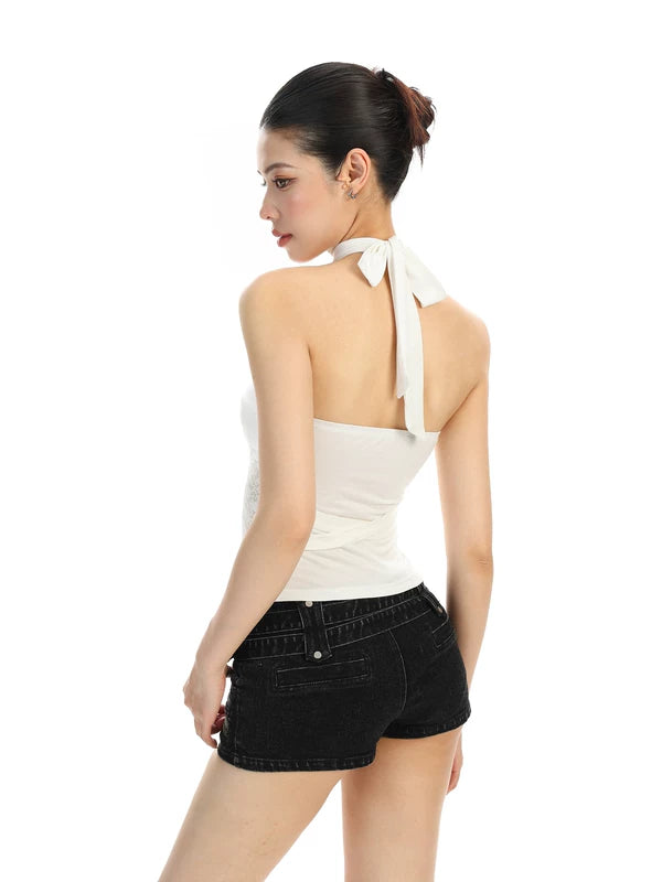 Lace Halter Neck Slim Tank Top 5